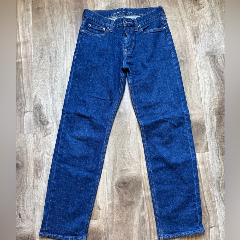 Old Navy Men's loose  Leg Jeans in Deep Blue Denim
